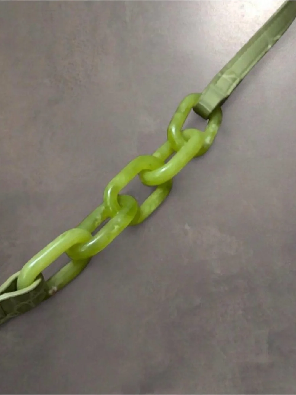 New J.W PEI Julia Acrylic Chain Crossbody Bag Lime Croc-Embossed Crossbody Bag